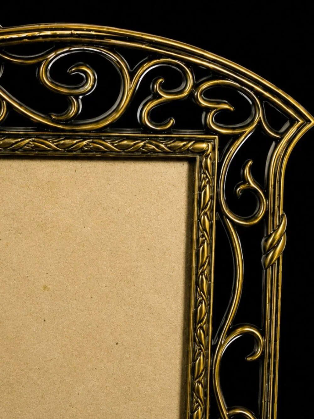 Vintage Ornate Gold Tone Scrollwork Picture Frame Hollywood Regency Decor